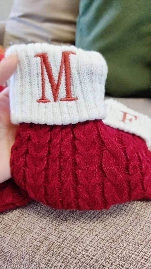 Customer photo review of Decoração de Natal Meia com Letra do Alfabeto