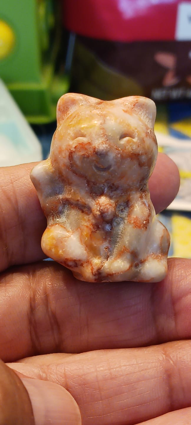 Customer photo review of Natural Crystal Smiling Money Cat Carving