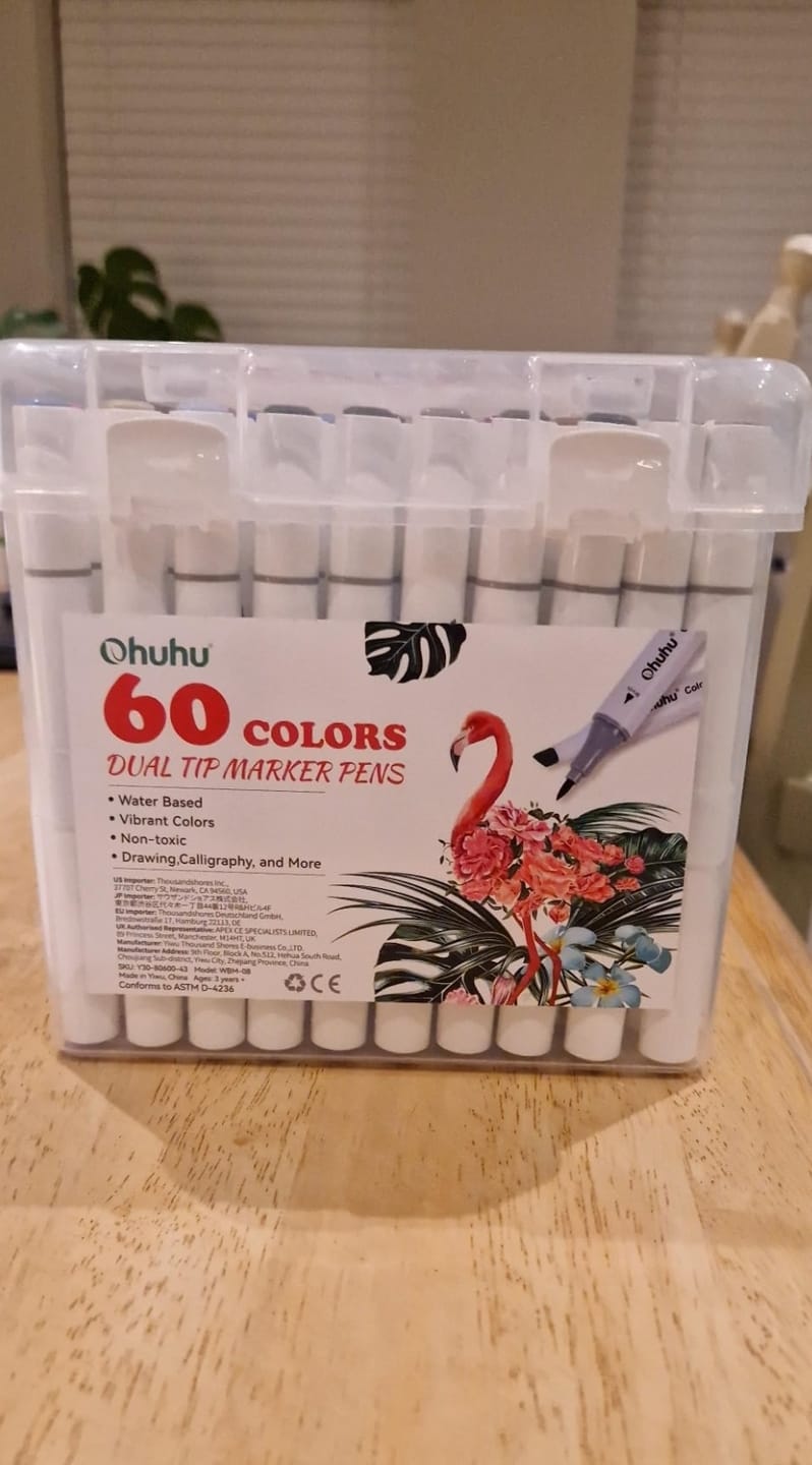 Customer photo review of Ohuhu Dual Tips Water-Based Art Markers