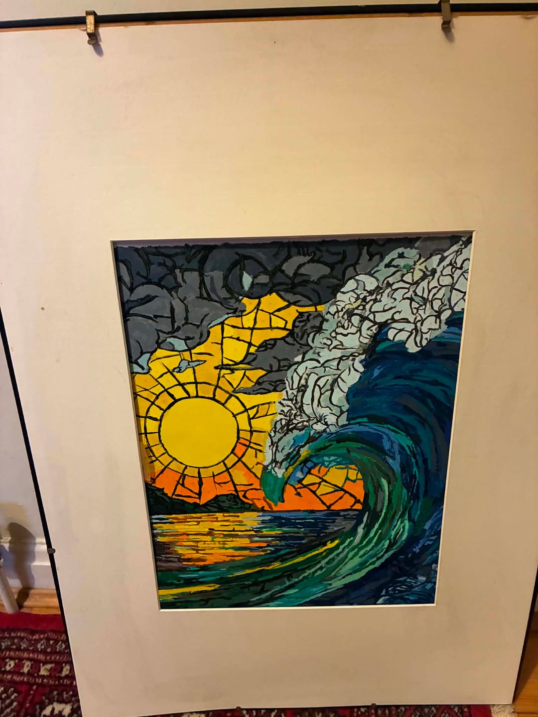 Customer photo review of Stained Glass Waves | Paint by Number