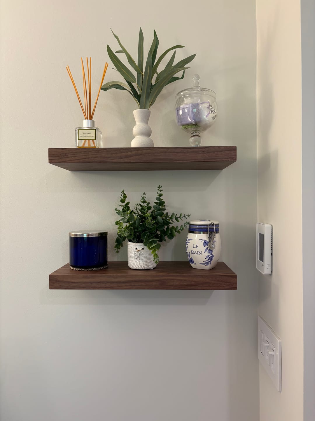 Customer photo review of American Black Walnut Floating Shelf