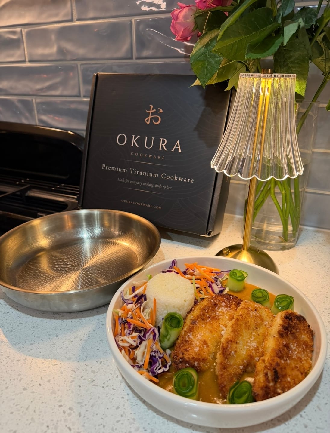 Customer photo review of Hand-Hammered Titanium Pan