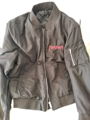 Customer photo review of MANOWAR Bomber Jacket With Logo Embroidery - Ltd. Edition