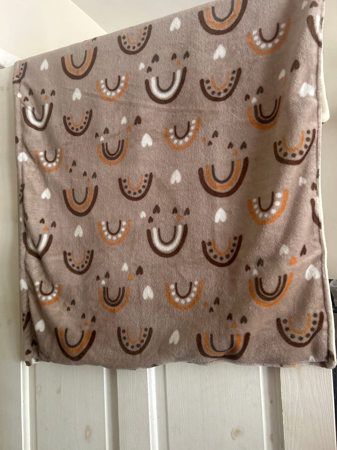 Customer photo review of Rainbow and Hearts Double Face Cuddle Fleece Fabric