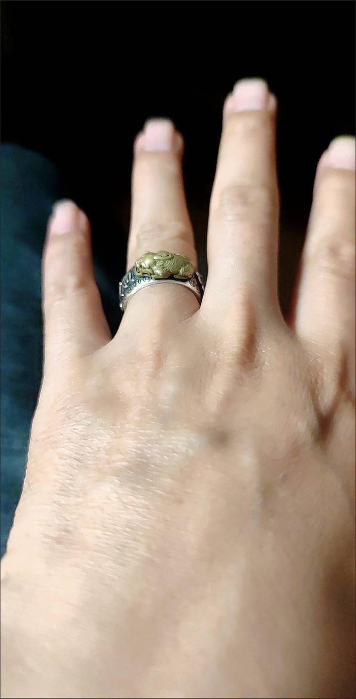 Customer photo review of FREE Today: FengShui Pixiu Mantra Ring for Wealth Success & Protection