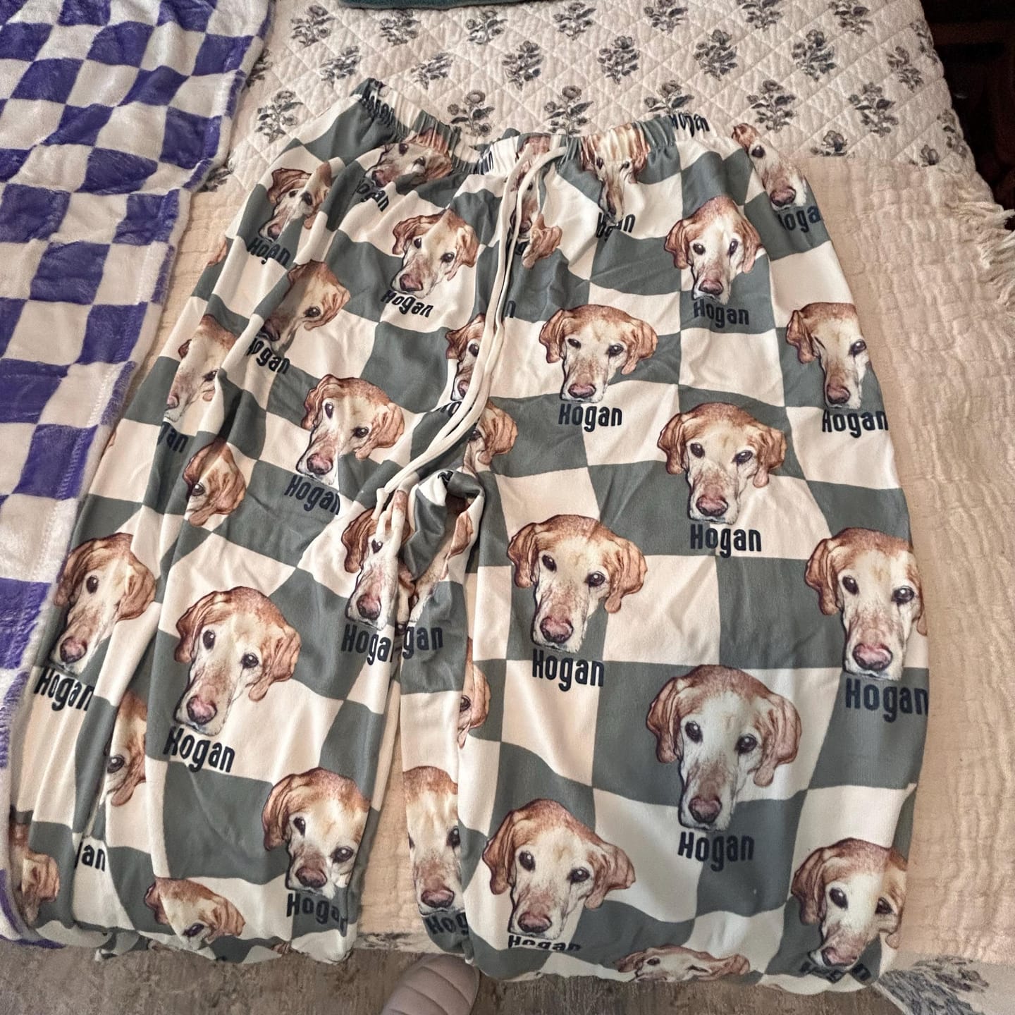 Customer photo review of Custom Pet/Person Portrait Pajama Shorts: Personalized Dog Photo Pants