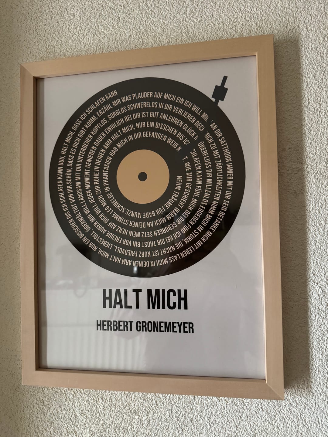 Customer photo review of Vinyl Songtekst Poster met Songtekst en Namen