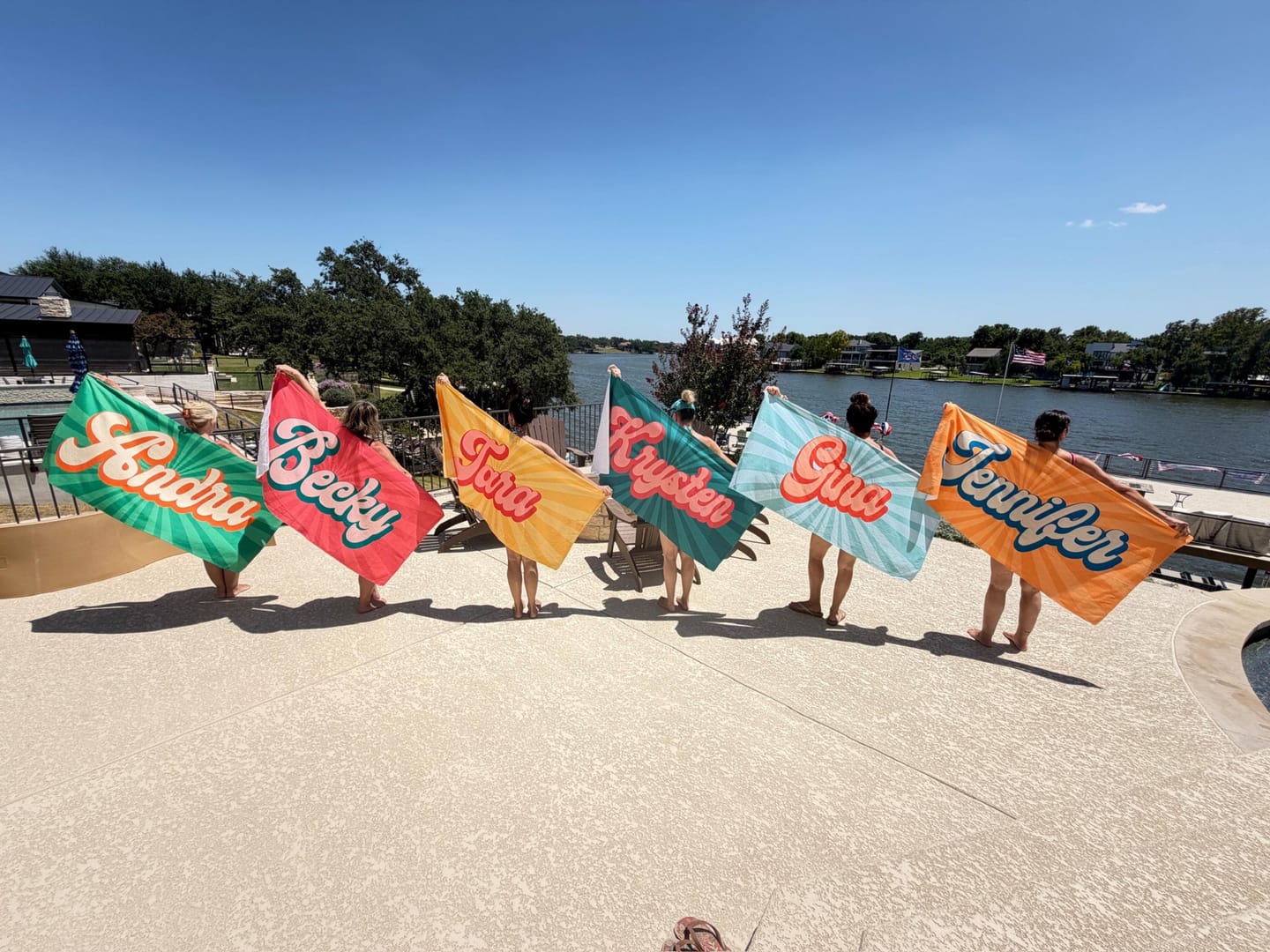 Customer photo review of Personalized Retro Beach Towel: Groovy Custom Name Bath Towel