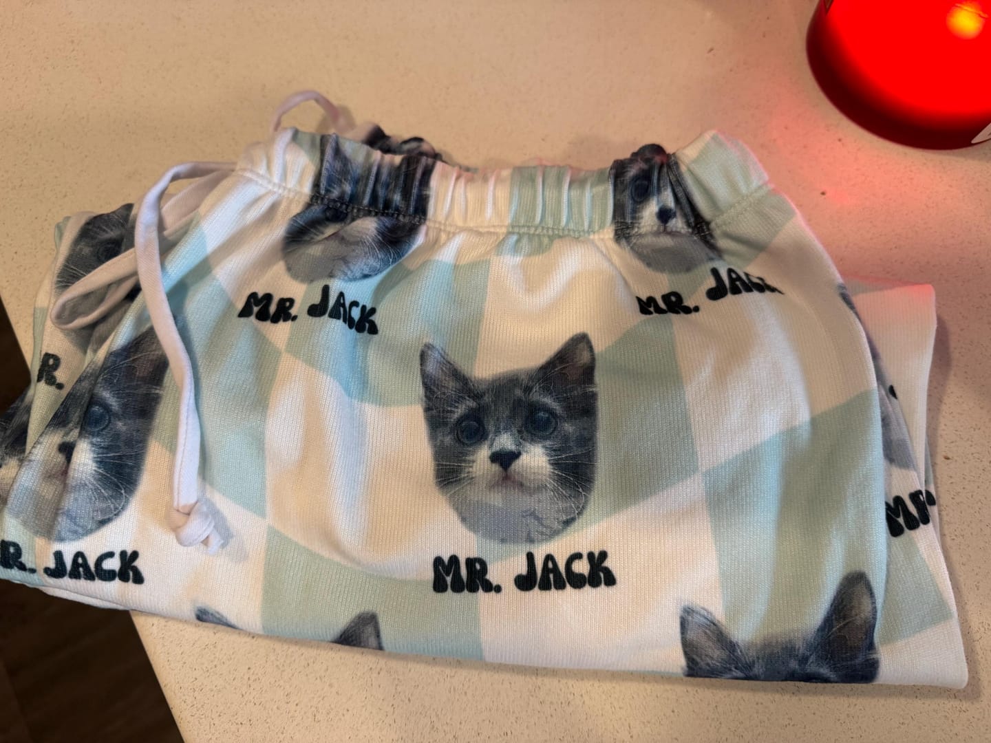 Customer photo review of Custom Pet/Person Portrait Pajama Shorts: Personalized Dog Photo Pants