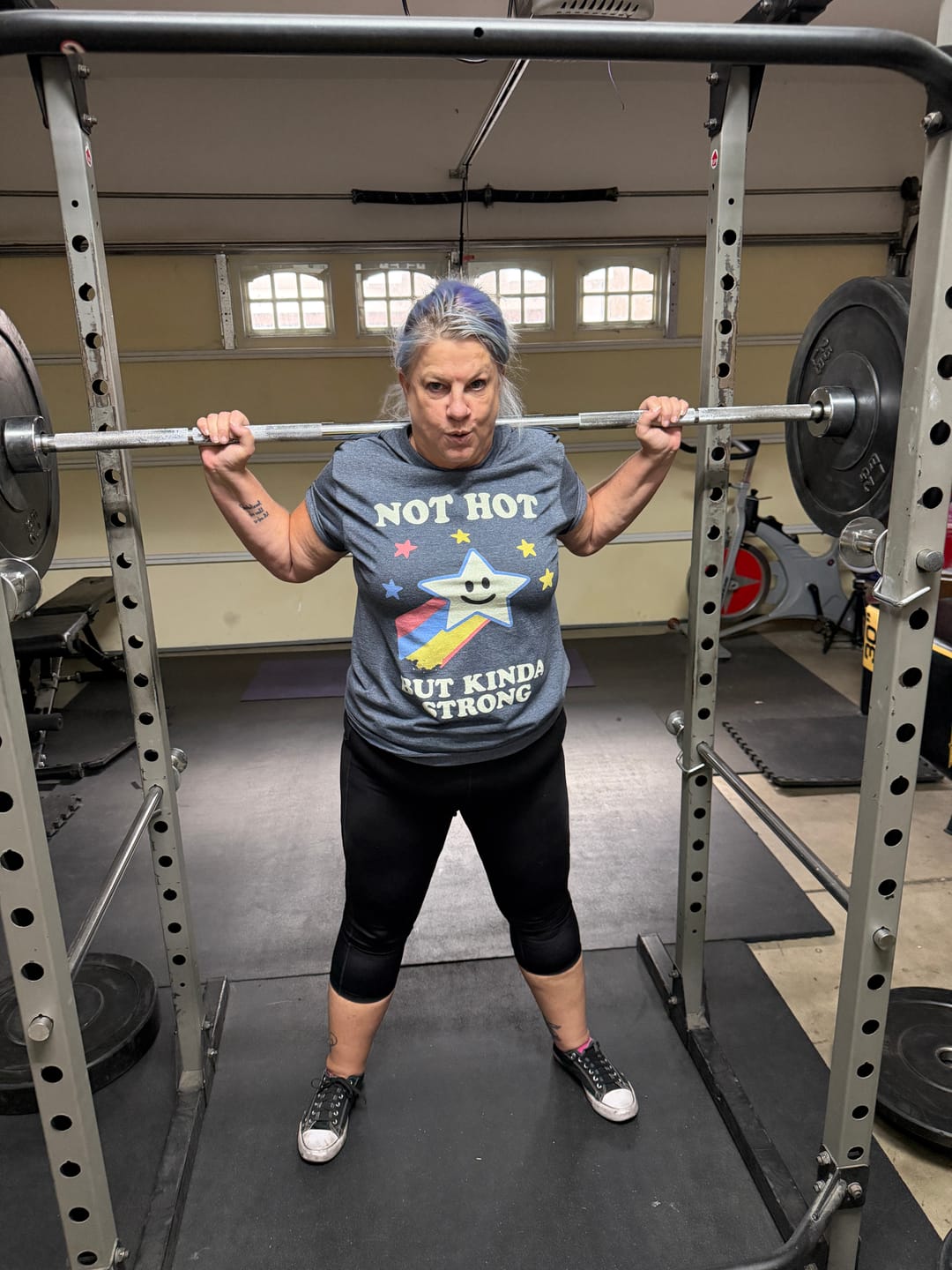 Customer photo review of Not Hot But Kinda Strong T-Shirt