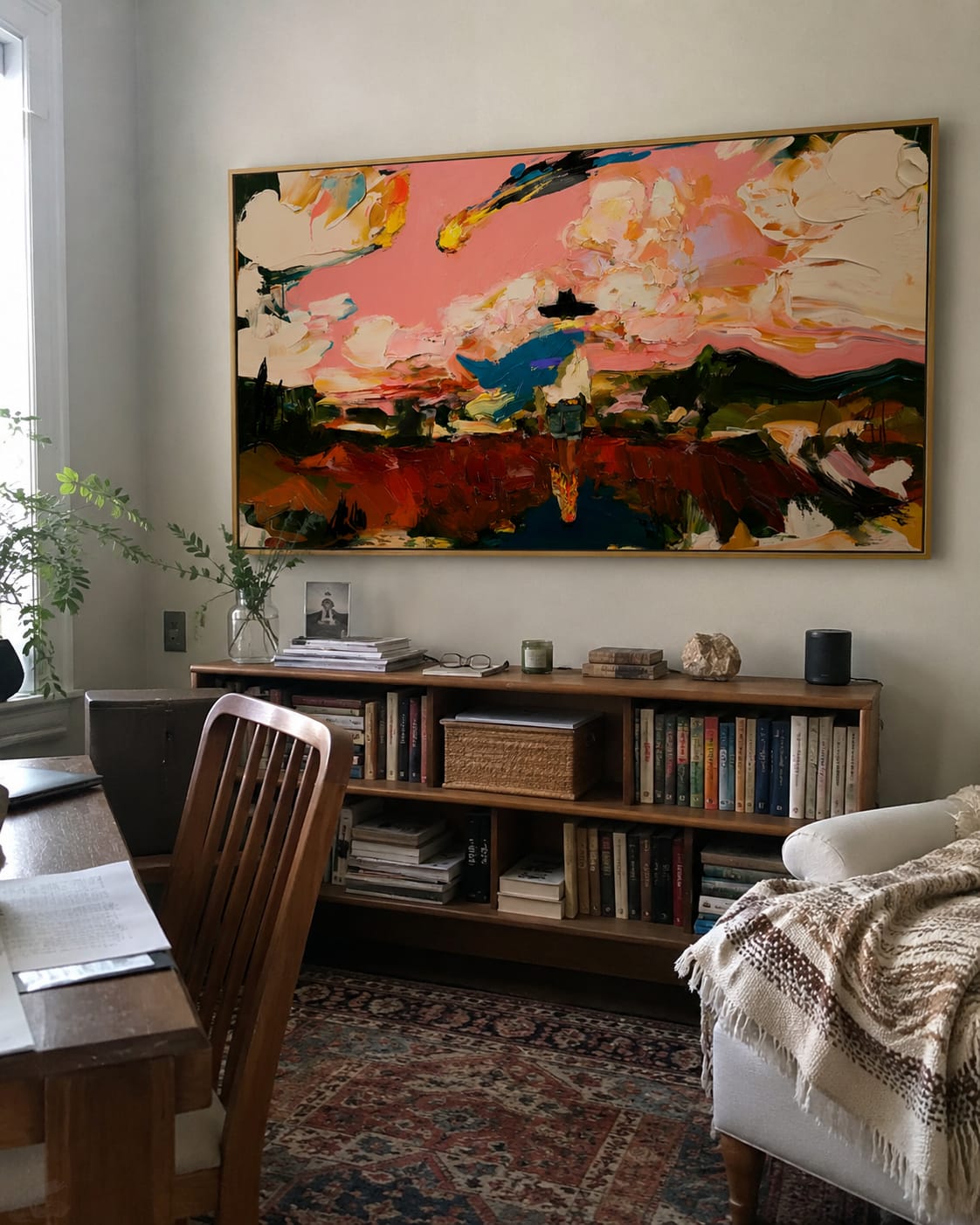 Customer photo review of Pink Horizon Rider-Abstract Western Painting