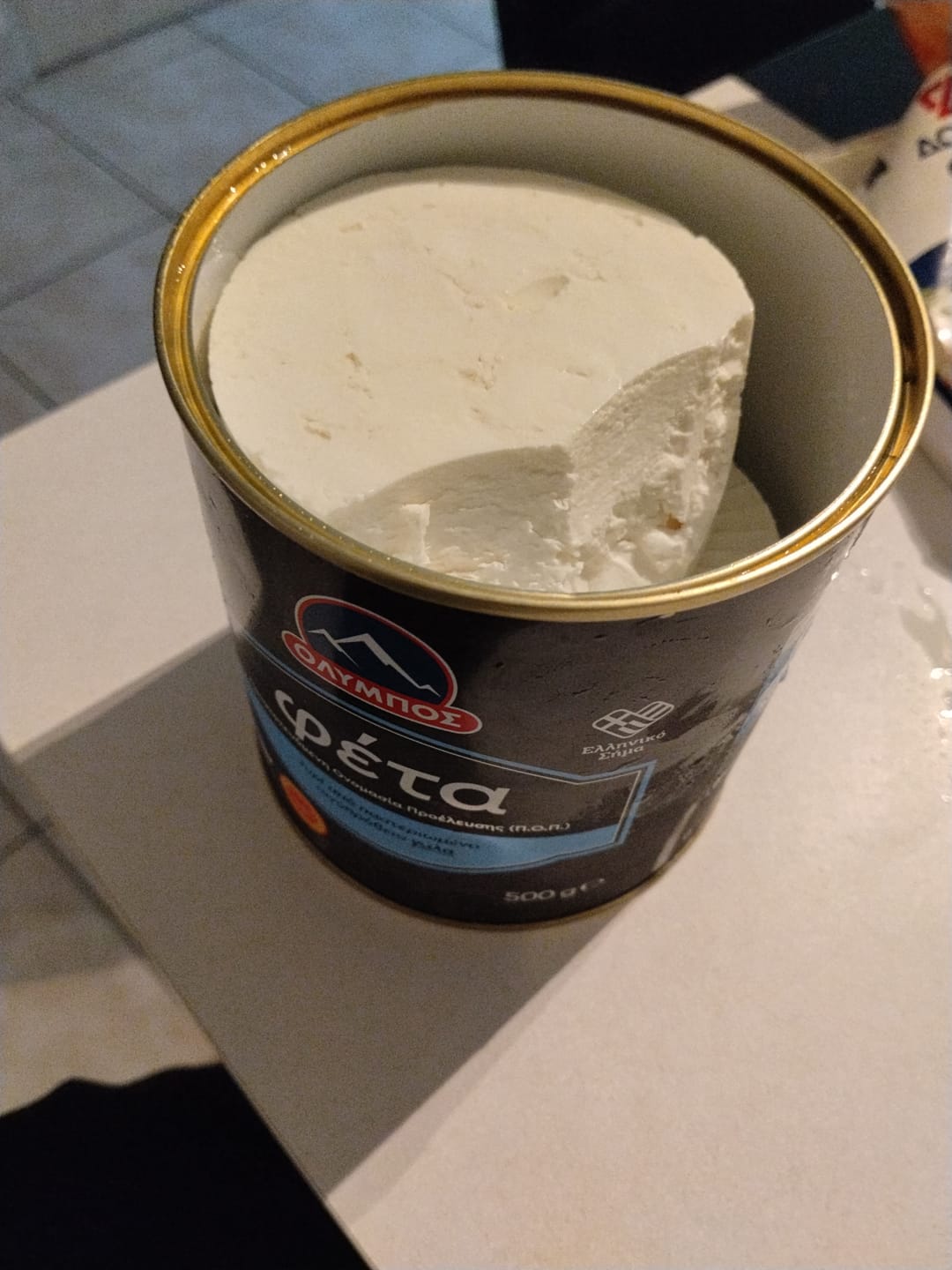 Customer photo review of Olympos Feta PDO in Brine – Authentic Greek Cheese, Ready to Enjoy (500g)