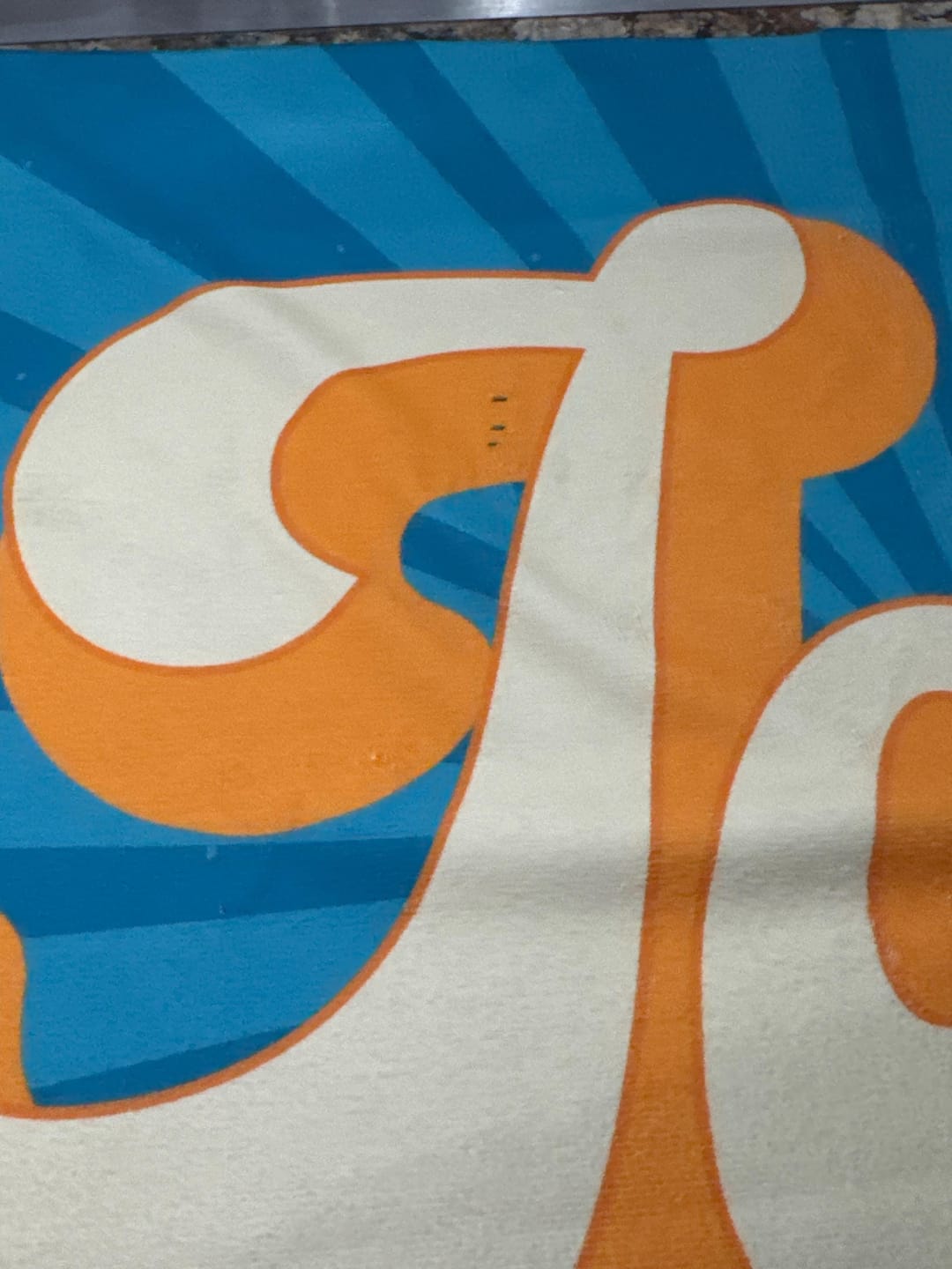 Customer photo review of Personalized Retro Beach Towel: Groovy Custom Name Bath Towel