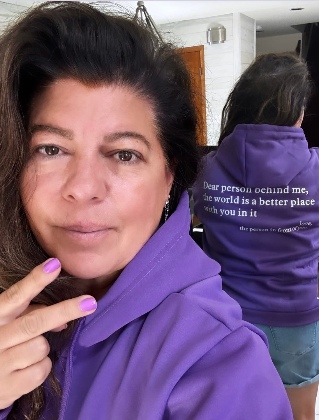 Customer photo review of The Original 'Dear Person Behind Me' Hoodie