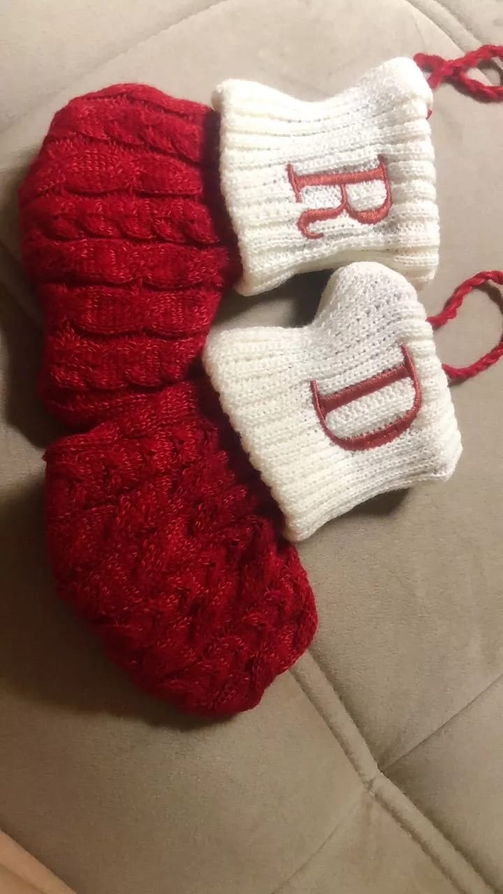 Customer photo review of Decoração de Natal Meia com Letra do Alfabeto