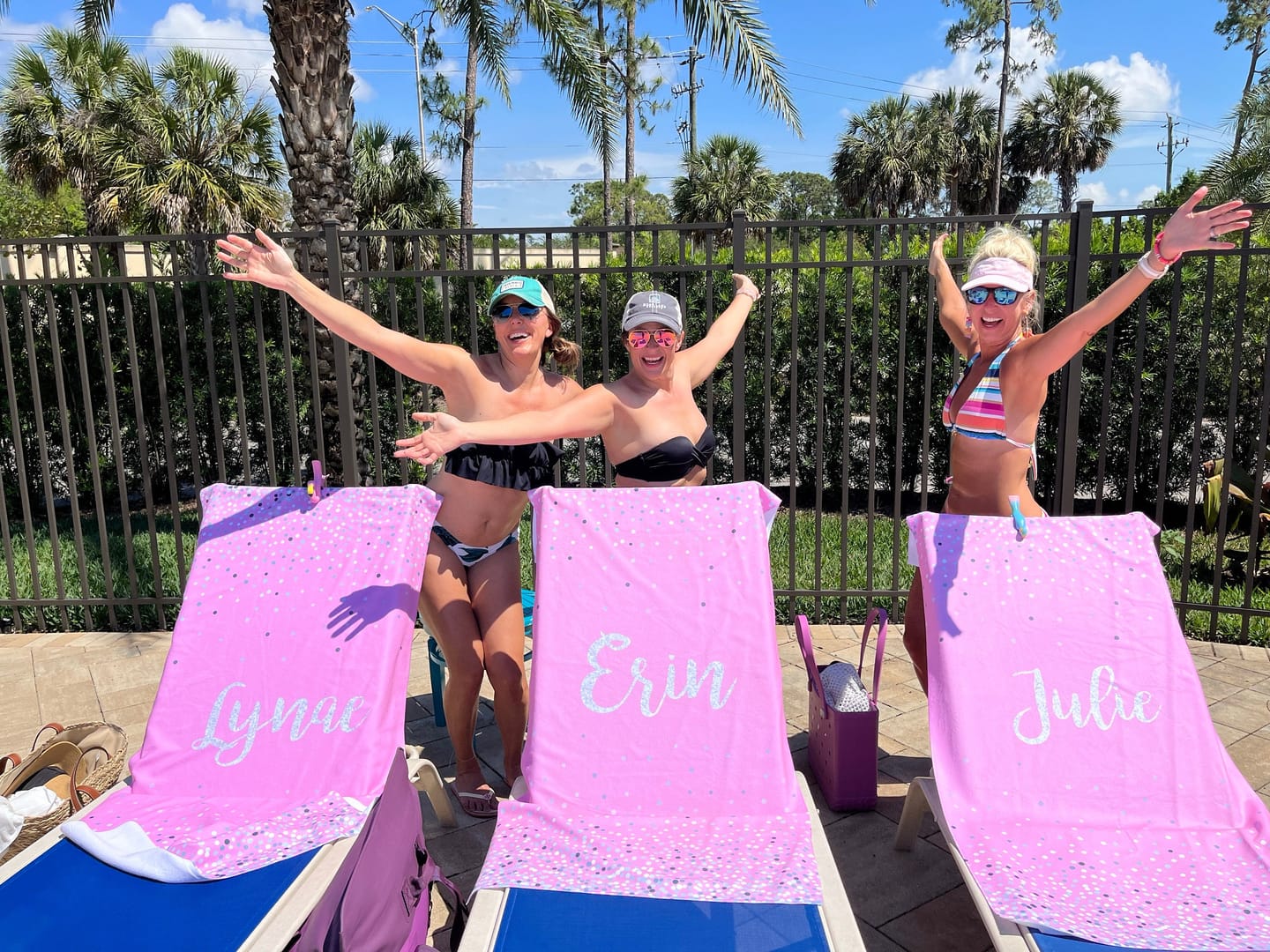 Customer photo review of Personalized Beach Towel: Sparkling Silver Name, Custom Vacation Gift