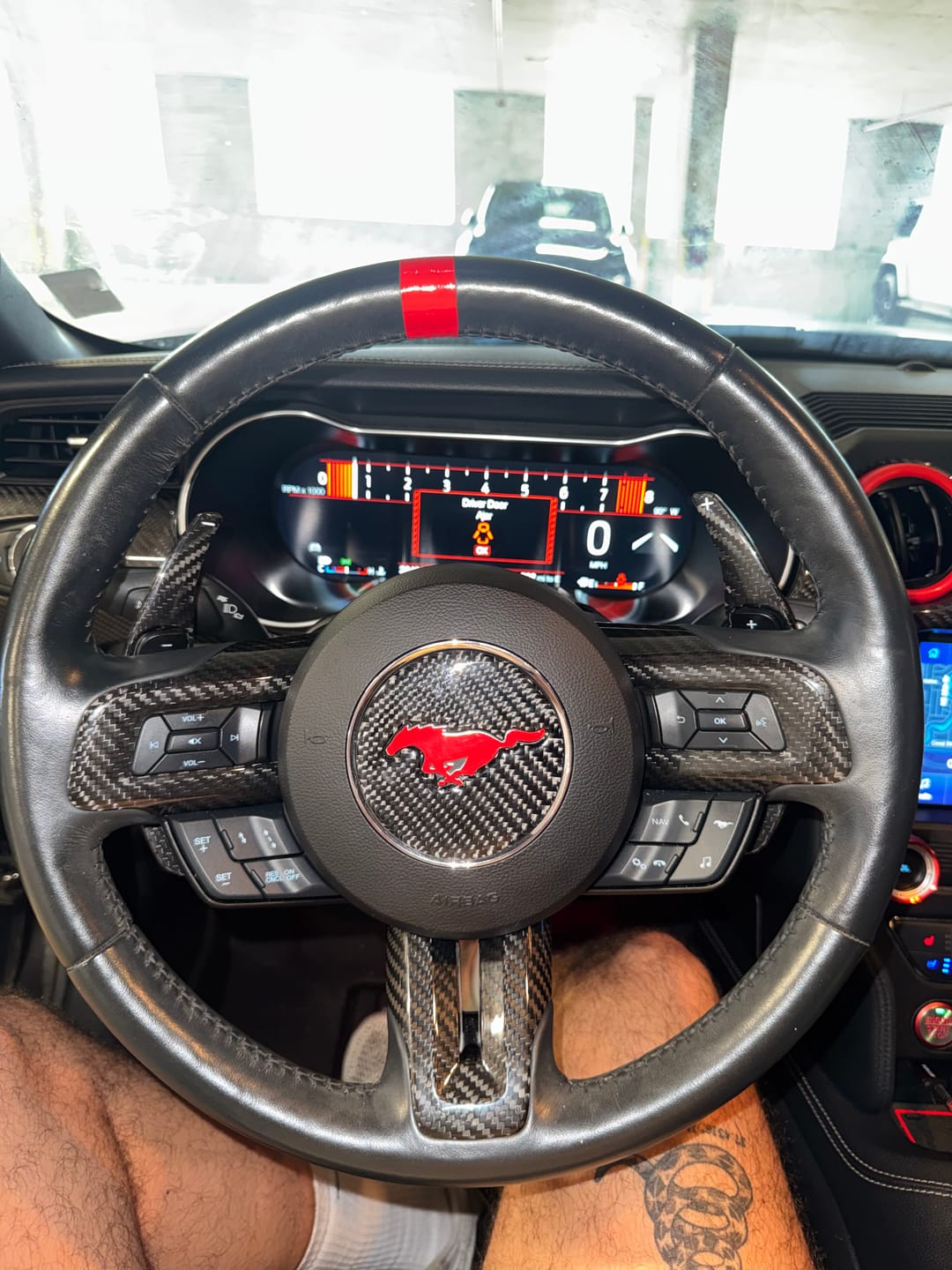 Customer photo review of Carbon Fiber Paddle Shifter Extensions for Mustang 2015-2023
