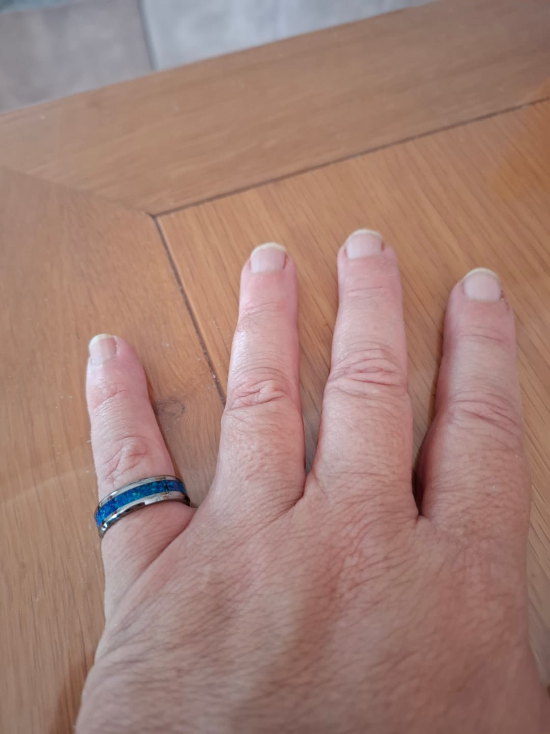 Customer photo review of Bague "La Belle Bleue" - Tungstène