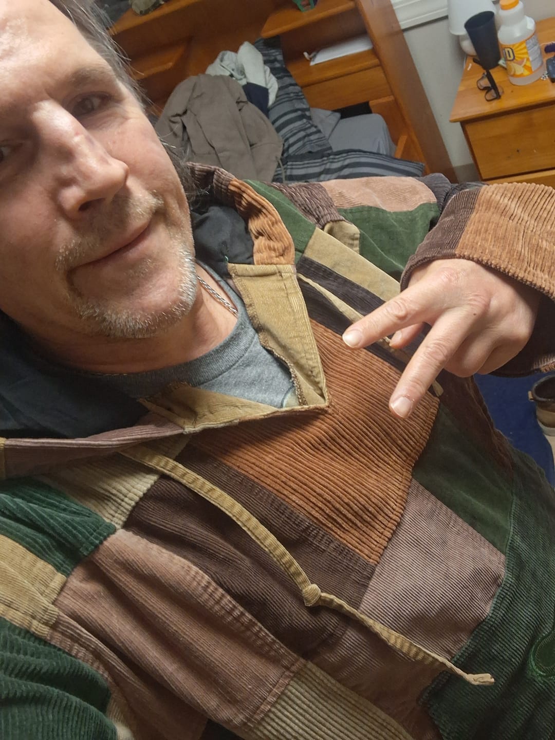 Customer photo review of Grateful Dead Dancing Bear Patchwork Hoodie
