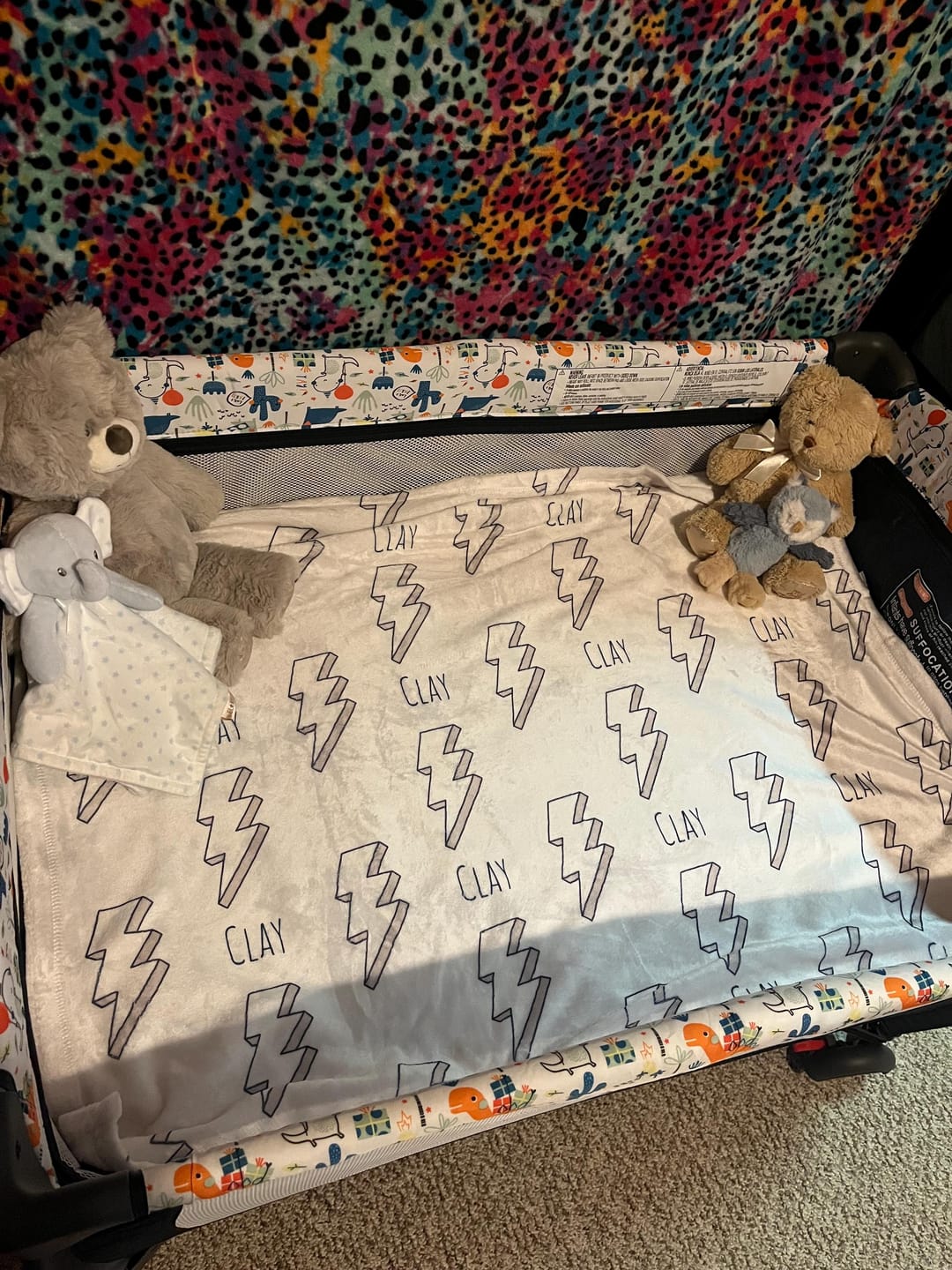Customer photo review of Personalized Kids Minky Blanket: Custom Name, Soft Fleece or Sherpa