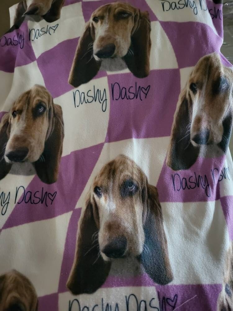 Customer photo review of Custom Pet/Person Portrait Pajama Shorts: Personalized Dog Photo Pants