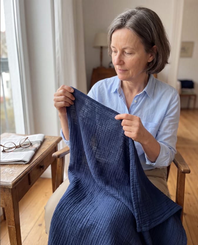 Customer photo review of MUSSELO Musselin-Decke