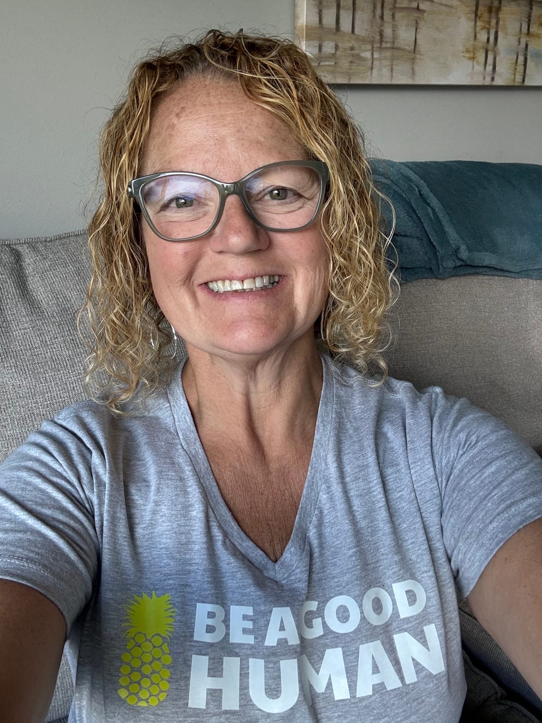 Customer photo review of Be A Good Human Main WOMEN'S V-NECK