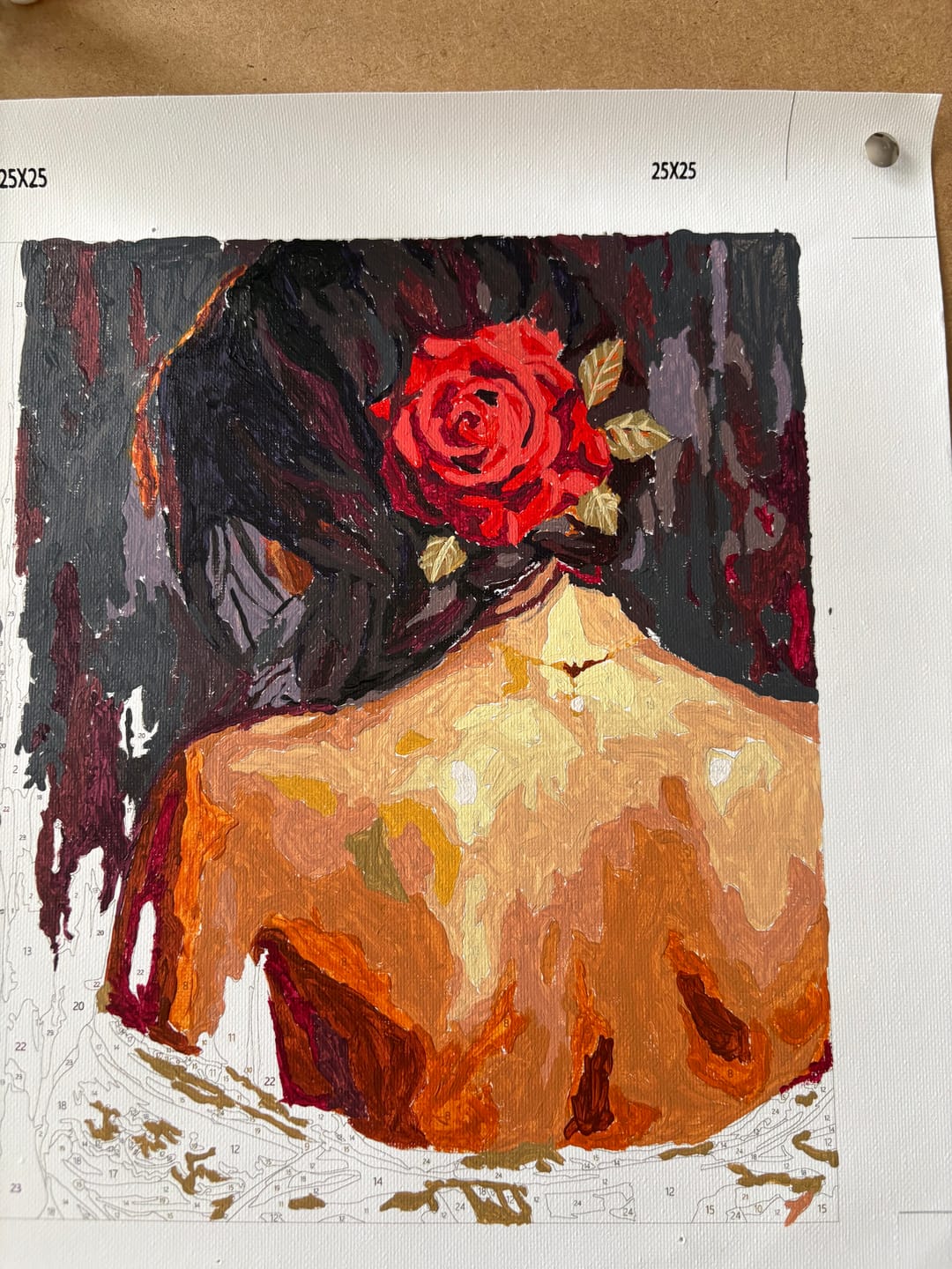 Customer photo review of Rose In Her Hair (Paint by Numbers)