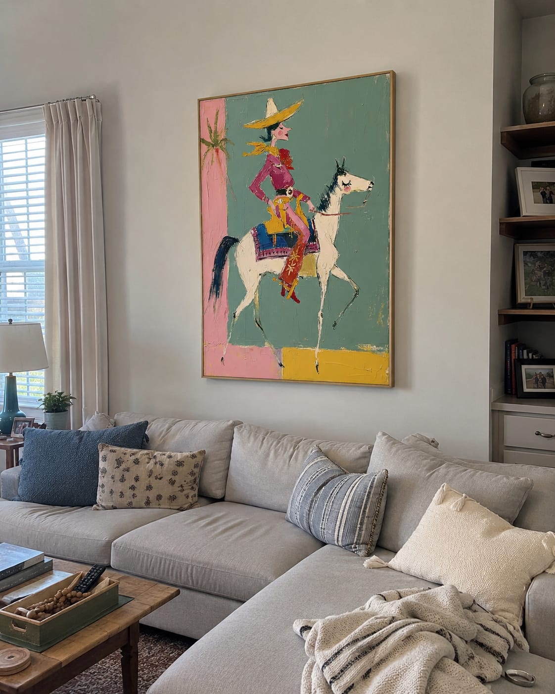 Customer photo review of Sage Gallop-Colorful Cowgirl White Horse Painting
