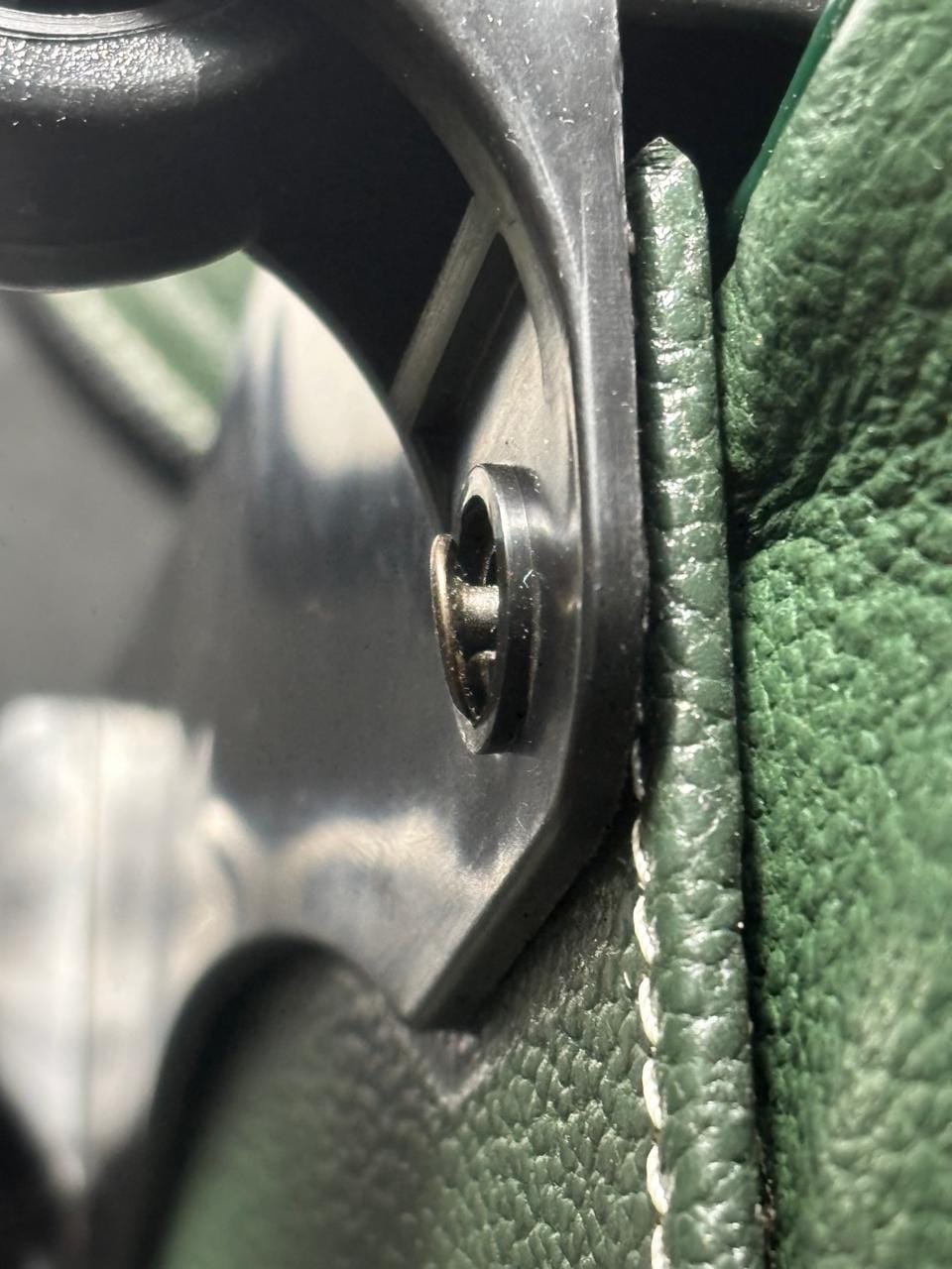 Customer photo review of Green Trolley Leather Backpack