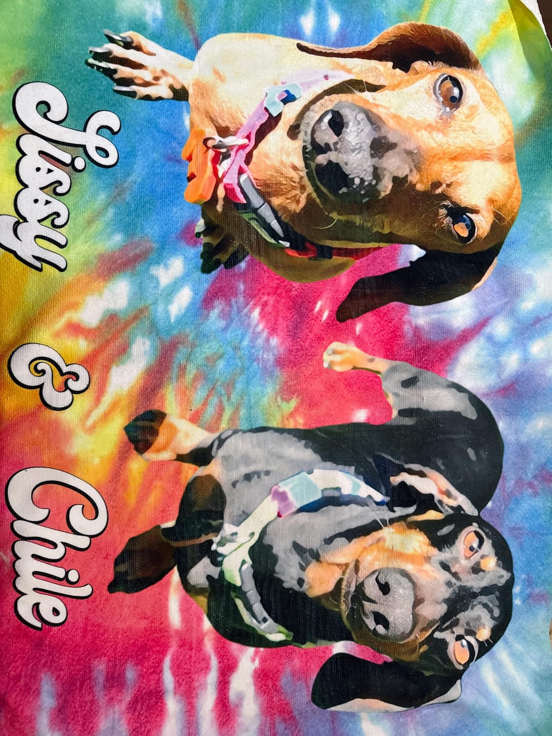 Customer photo review of Custom Pet Portrait Beach Towel: Personalized Dog Photo Gift