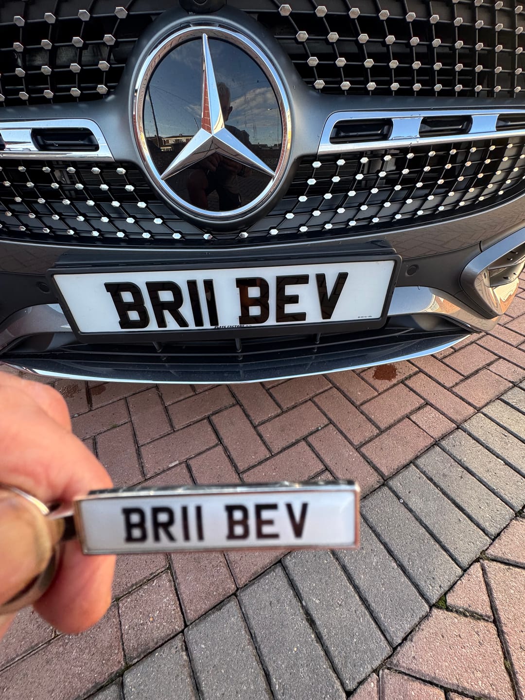 Customer photo review of Personalised Metal Number Plate Keyring - Premium Custom Car Gift