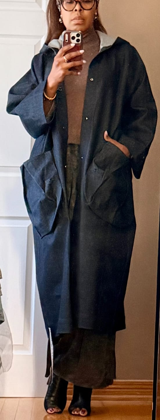 Customer photo review of Denim Oversized Hooded Jacket