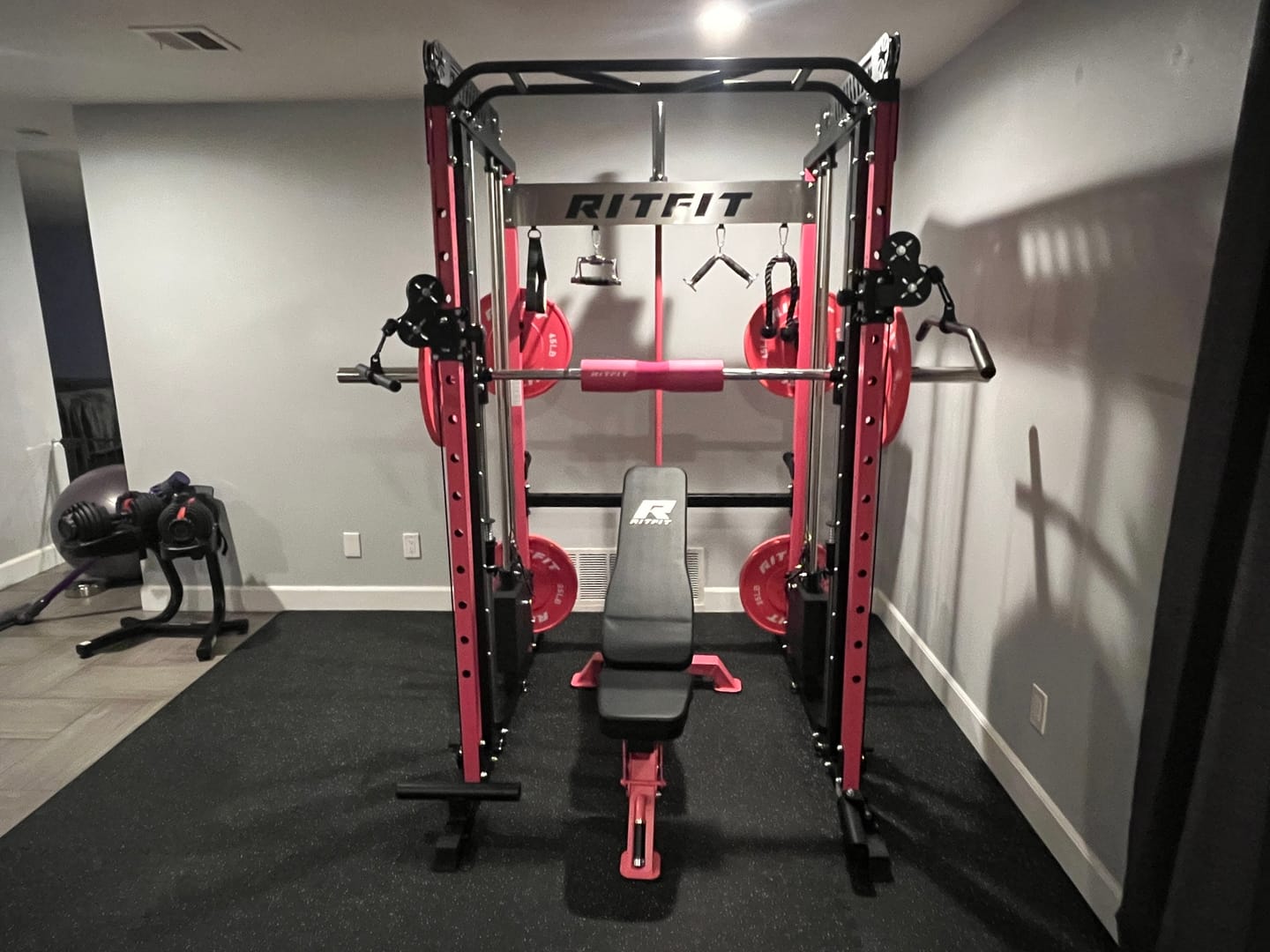 Customer photo review of RitFit Pink M1 PRO Multi-Functional Smith Machine Home Gym Package
