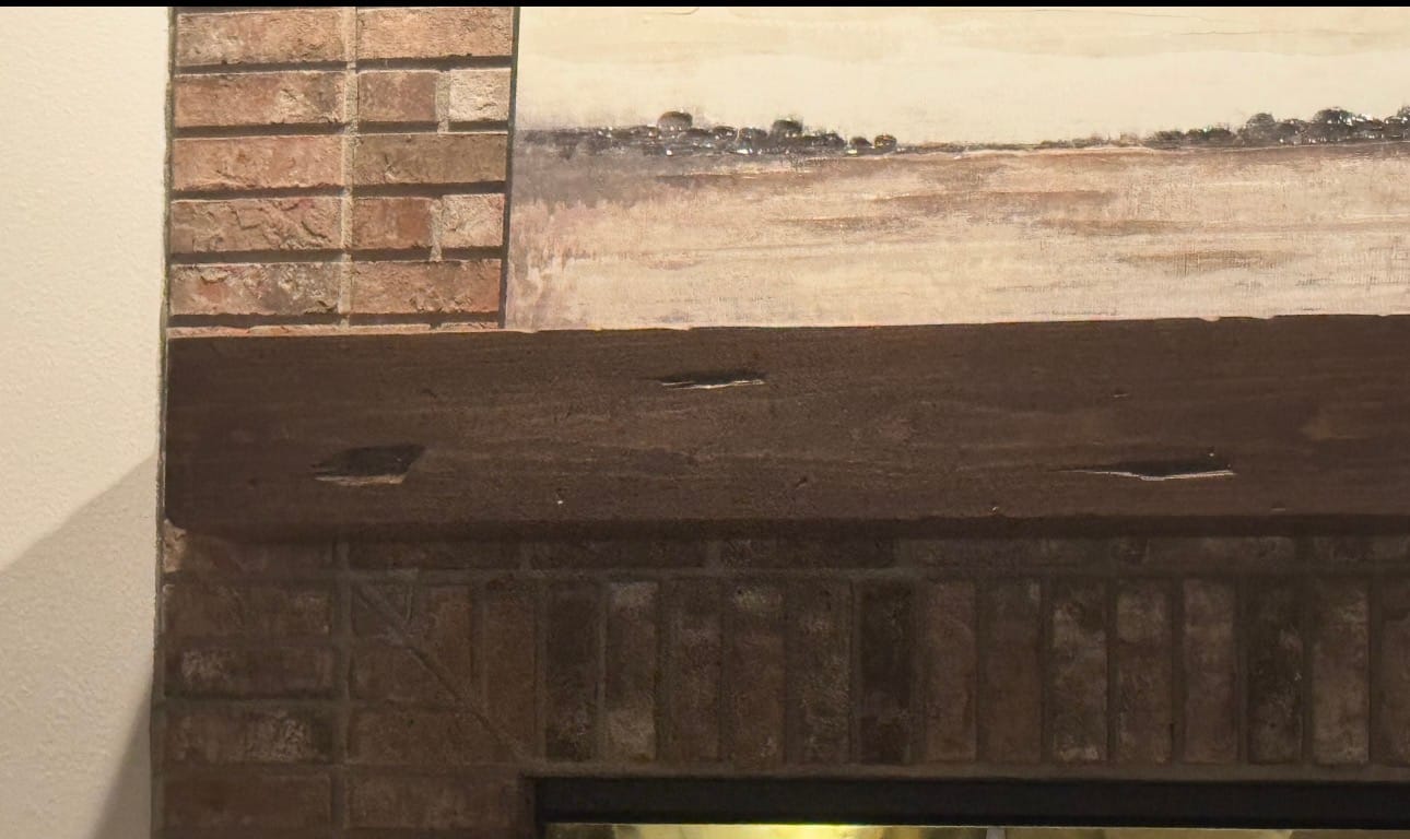 Customer photo review of Distressed Pine Mantels