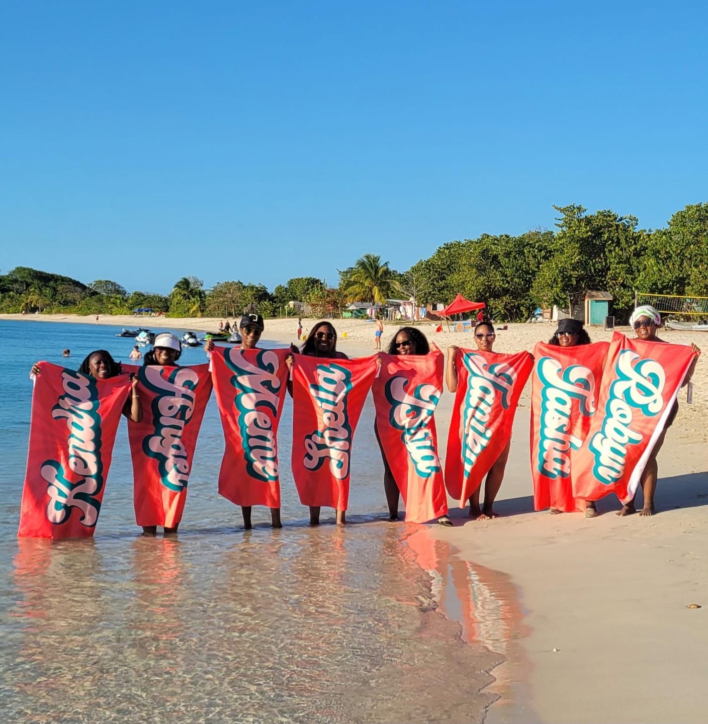 Customer photo review of Personalized Retro Beach Towel: Groovy Custom Name Bath Towel