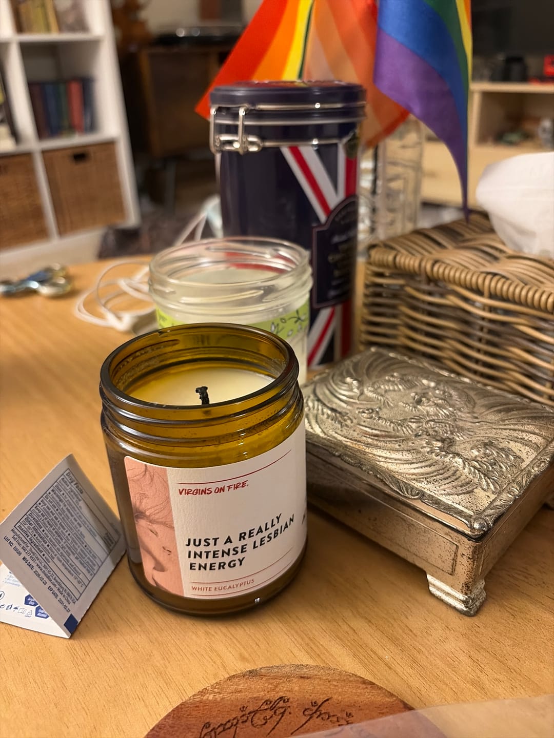 Customer photo review of Just A Really Intense Lesbian Energy Soy Candle