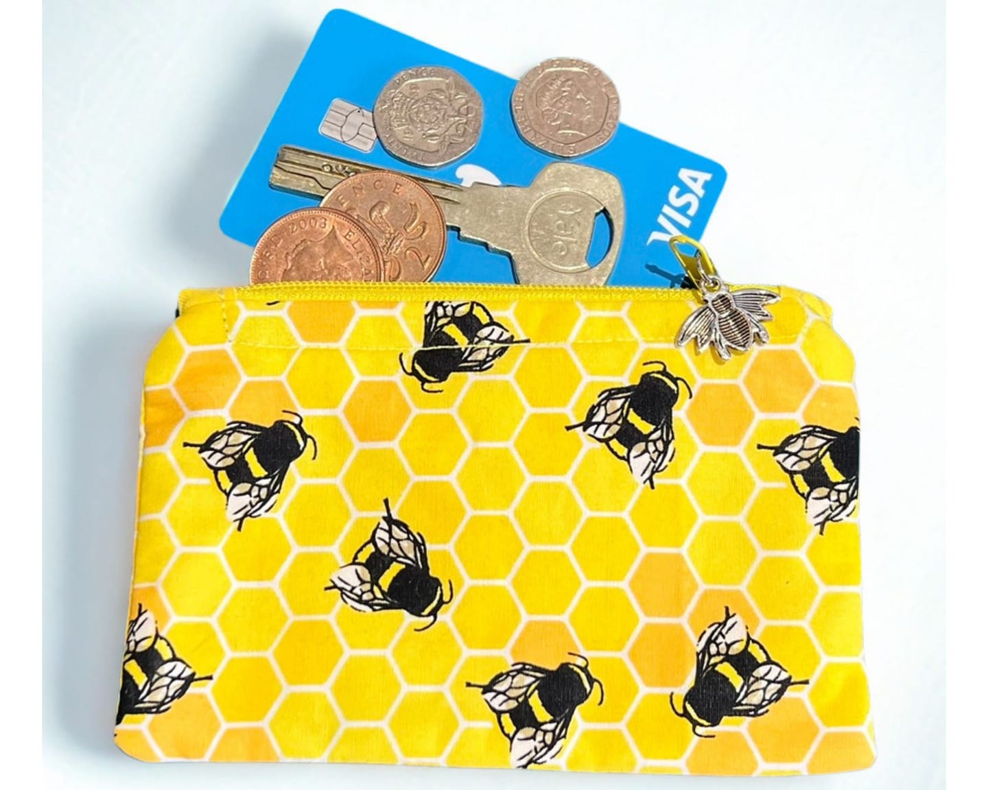 Customer photo review of Bees on Honeycomb Rose & Hubble Cotton Poplin Fabric