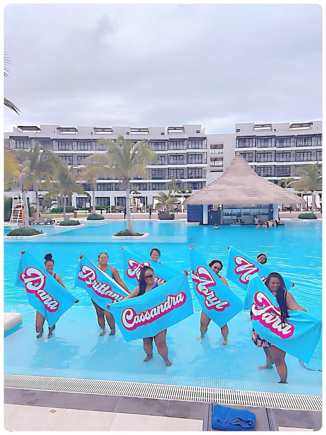 Customer photo review of Personalized Retro Beach Towel: Custom Name, Vacation Gift