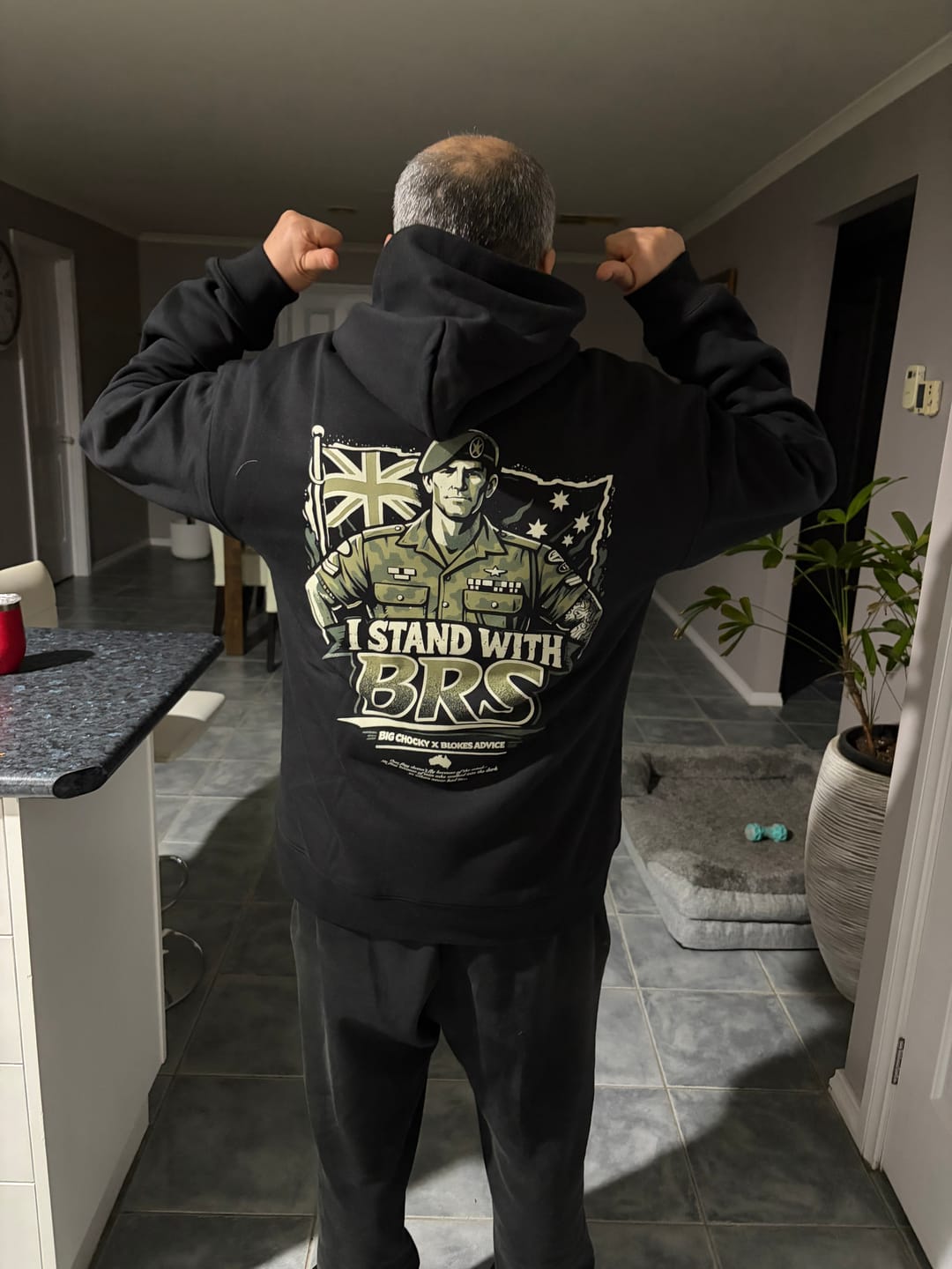 Customer photo review of Big Chocky | Stand With BRS Hoodie