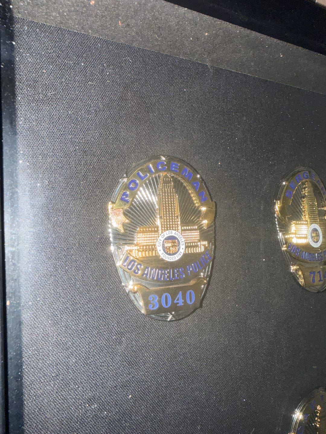 Customer photo review of LAPD POLICEMAN Los Angeles Police Badge Customizable Number