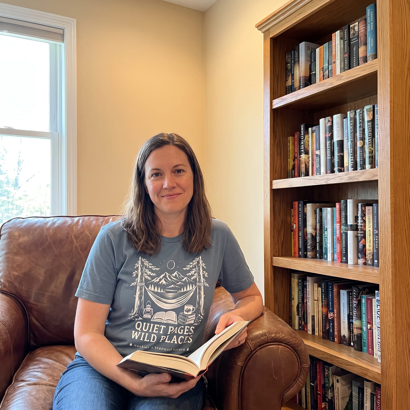Customer photo review of Quiet Pages Wild Places T-Shirt