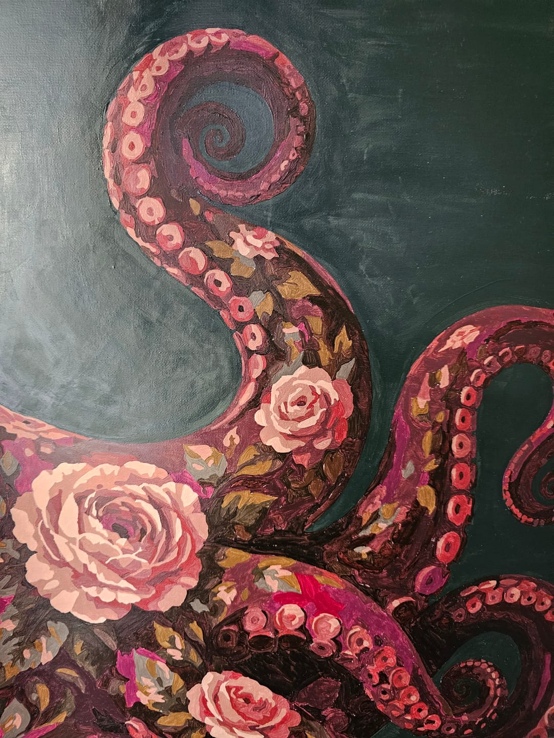Customer photo review of The Blooming Kraken | Paint by Number