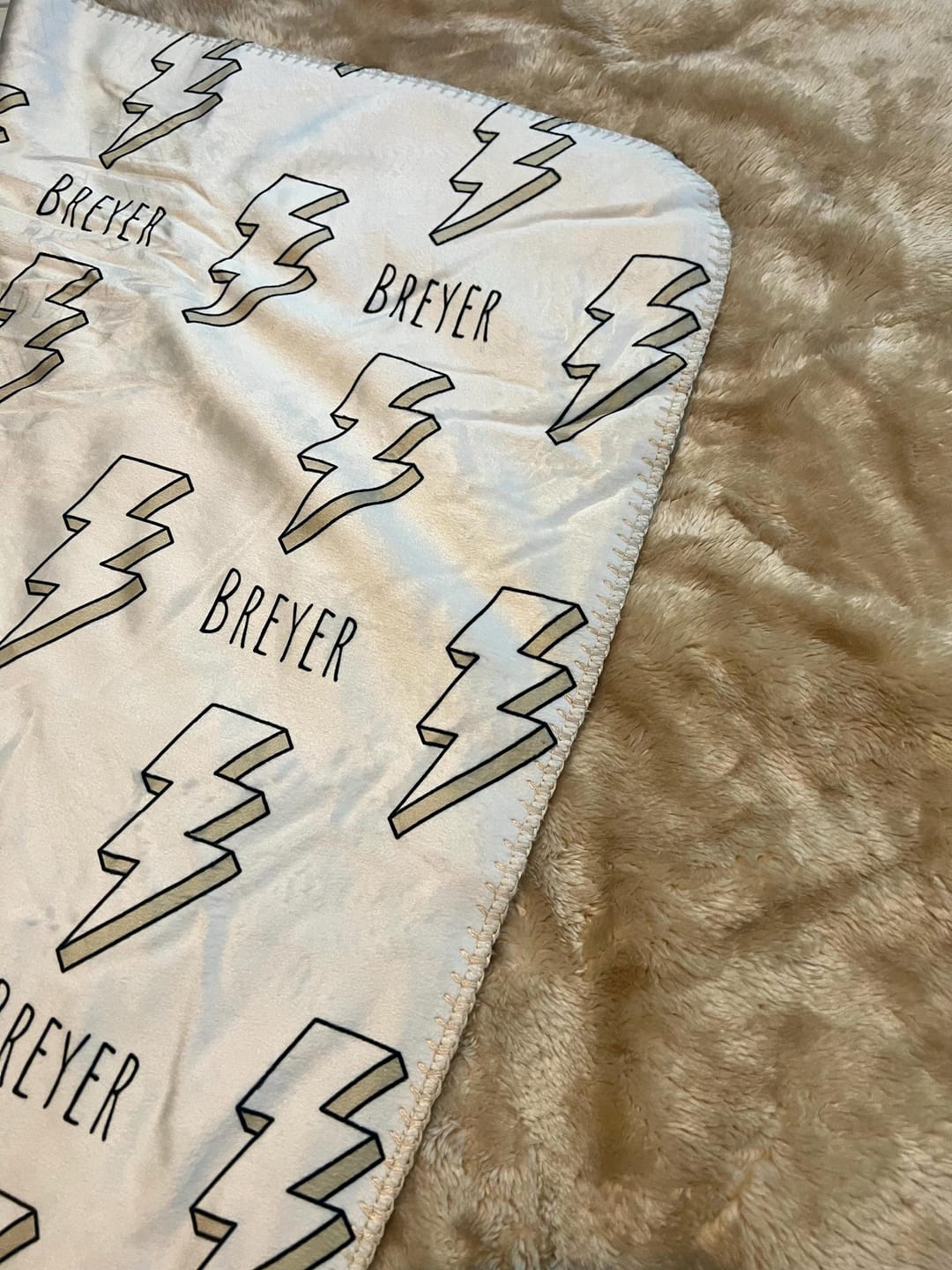 Customer photo review of Personalized Kids Minky Blanket: Custom Name, Soft Fleece or Sherpa