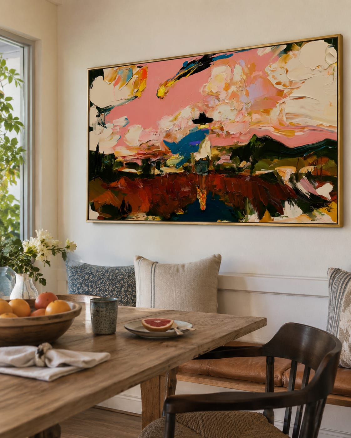 Customer photo review of Pink Horizon Rider-Abstract Western Painting