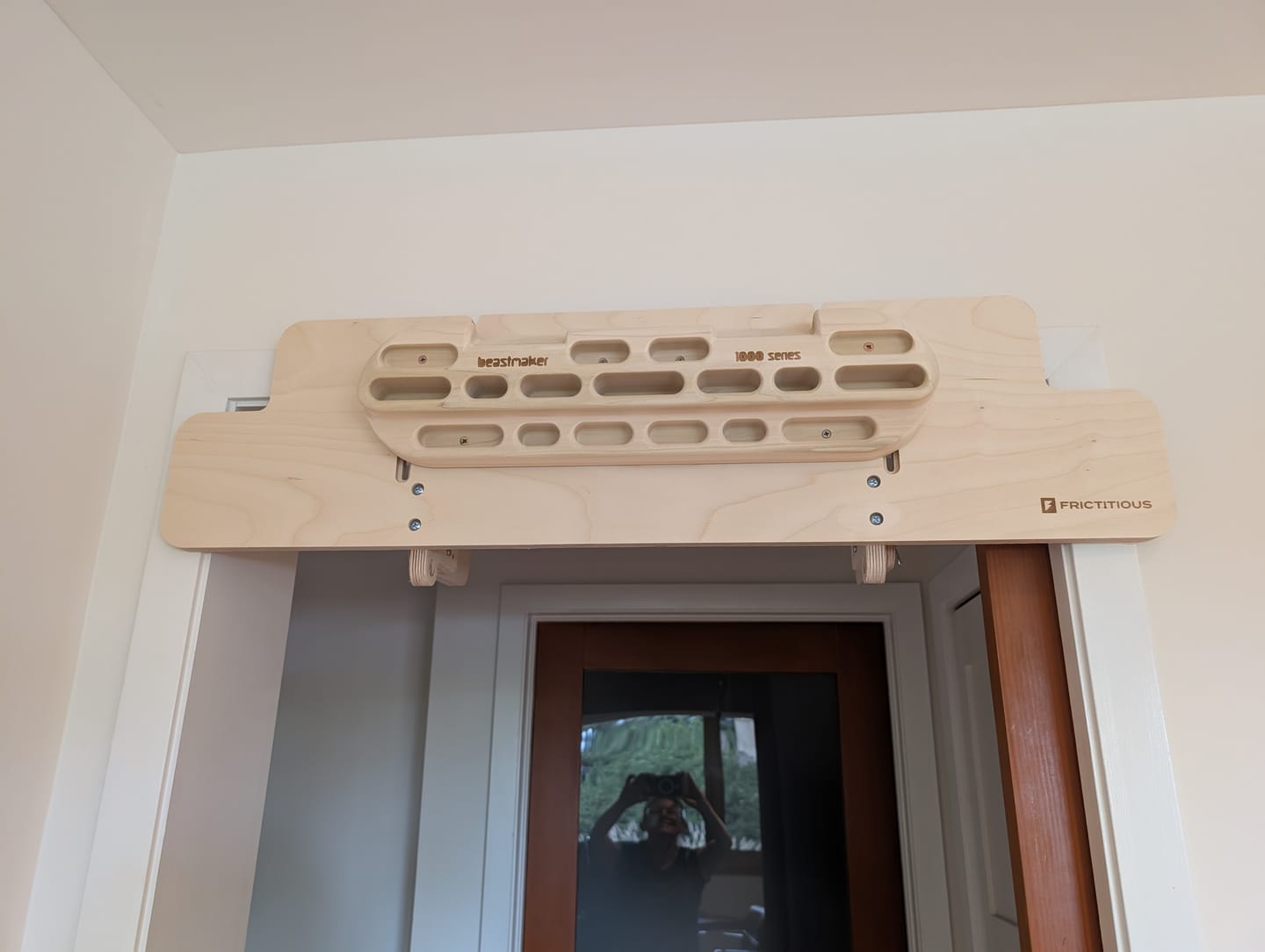 Customer photo review of Hangboard Doorway Mount