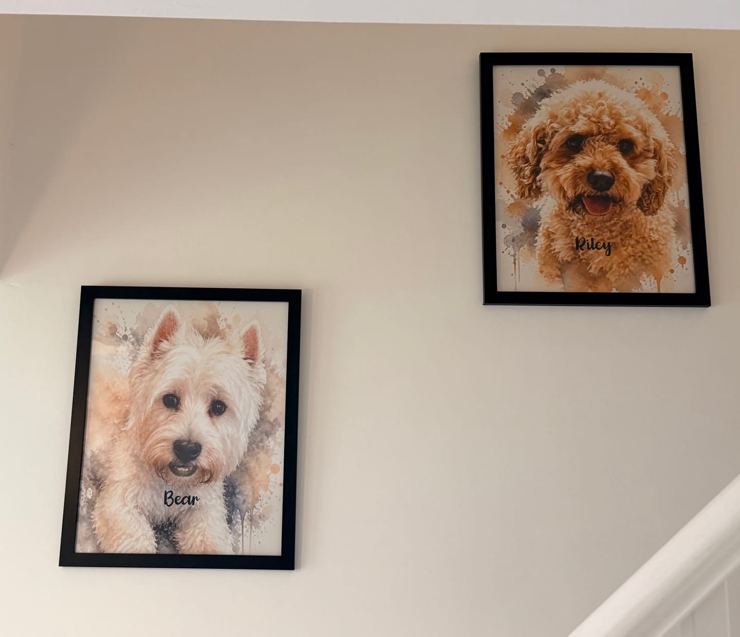 Customer photo review of Watercolour Realistic Portrait - Personalised Poster