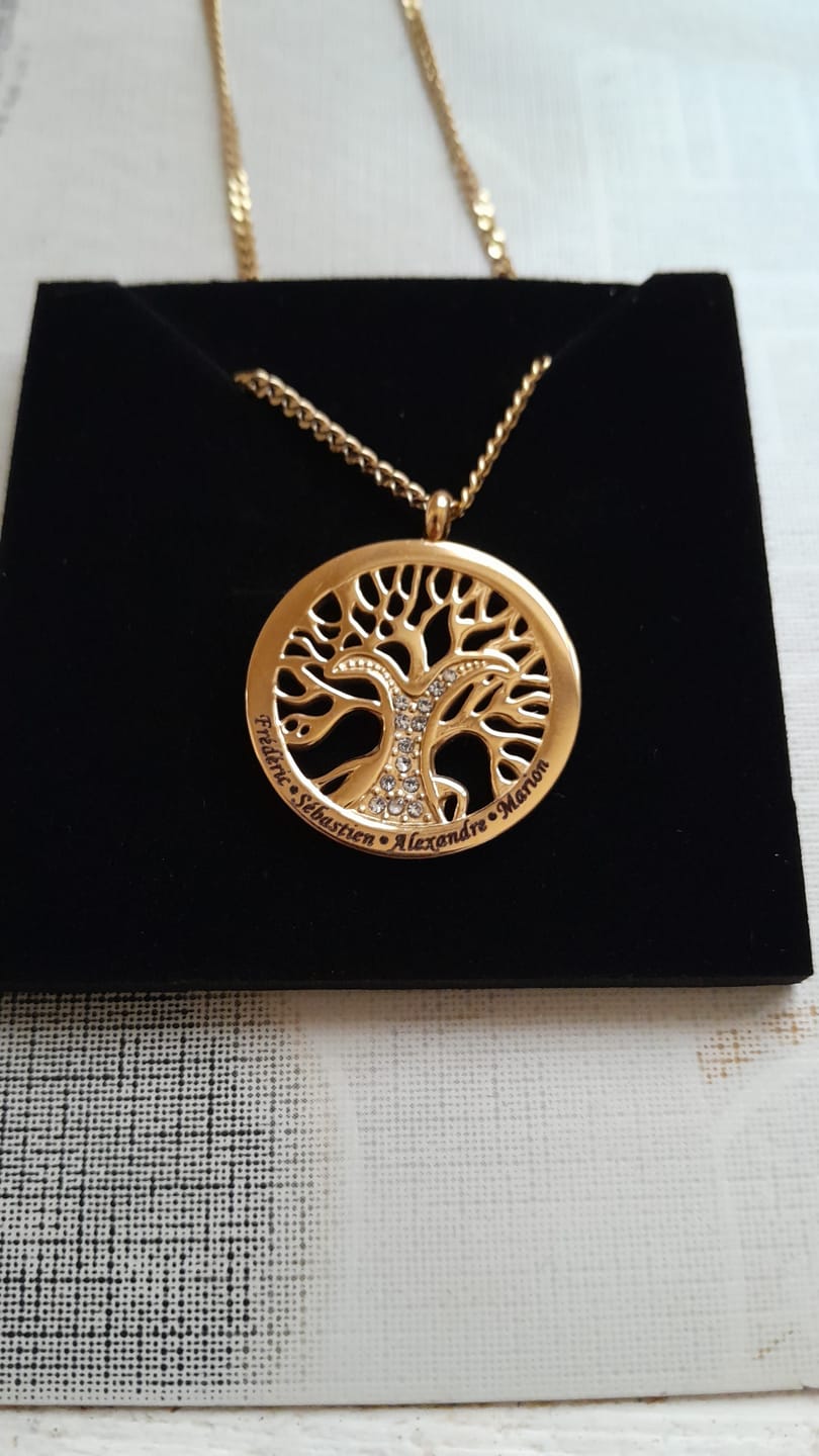 Customer photo review of Collier arbre de vie personnalisé avec pierres en zirconium