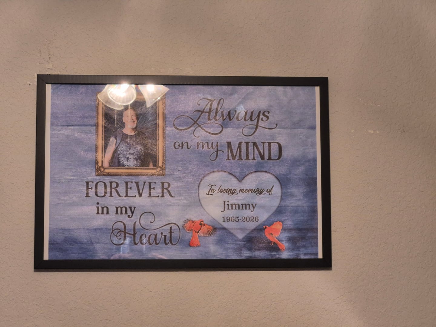 Customer photo review of Heartfelt Personalized Memorial For Loved One Poster for Loss - 'Heaven in Our Home'