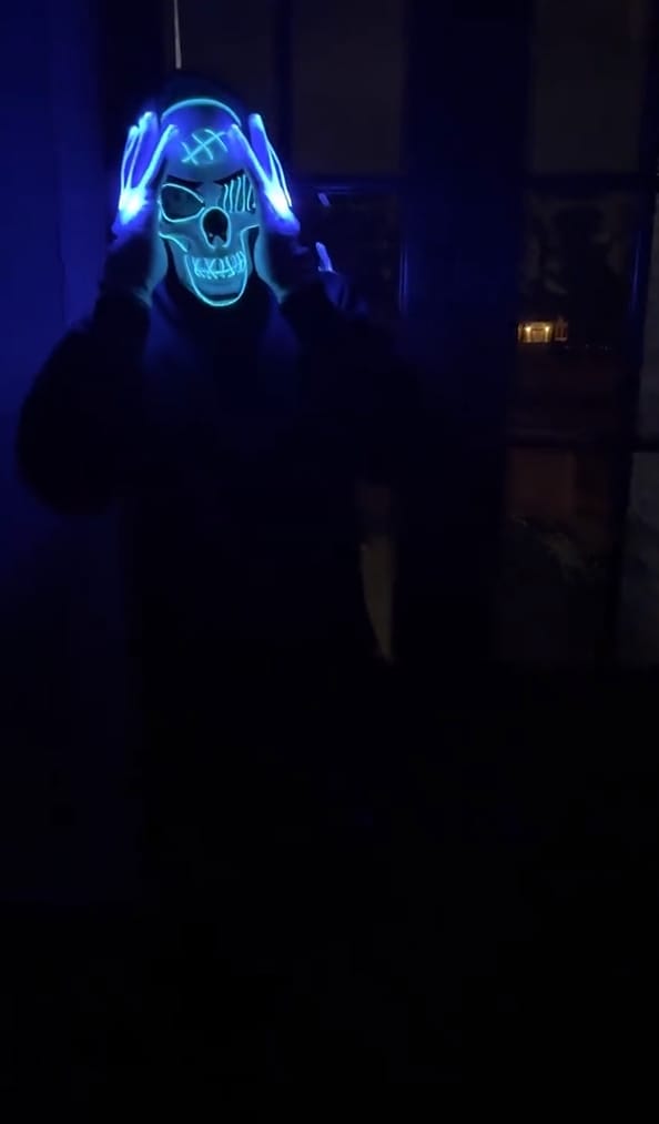 Customer photo review of Spooky LED Glowing Skeleton Mask for Halloween Party